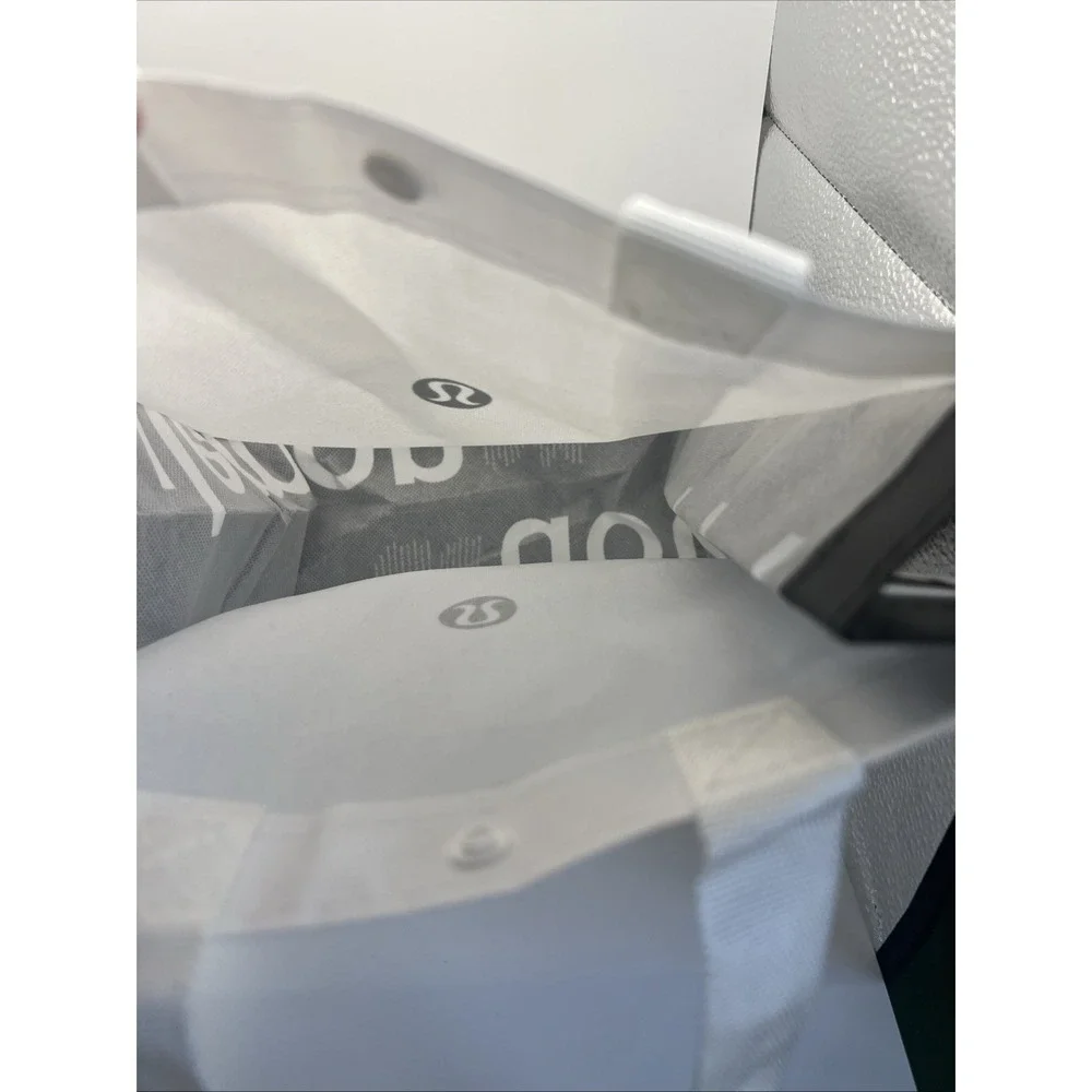Lululemon Reusable Shopping Bag Lot White and Black Silver and White